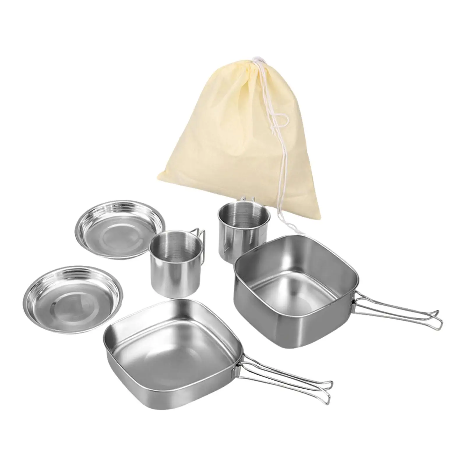 6Pcs/Set Outdoor Activities Equipment Cooking Tools Cookset Picnic Tableware