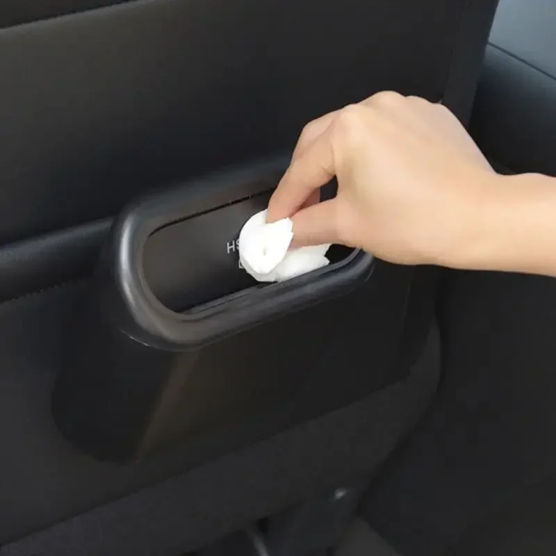 Hanging Car Trash Can with Lid Mini Tray Dustbin Garbage Box Trash Car Interior Storage Case Bin Push Can Accessories