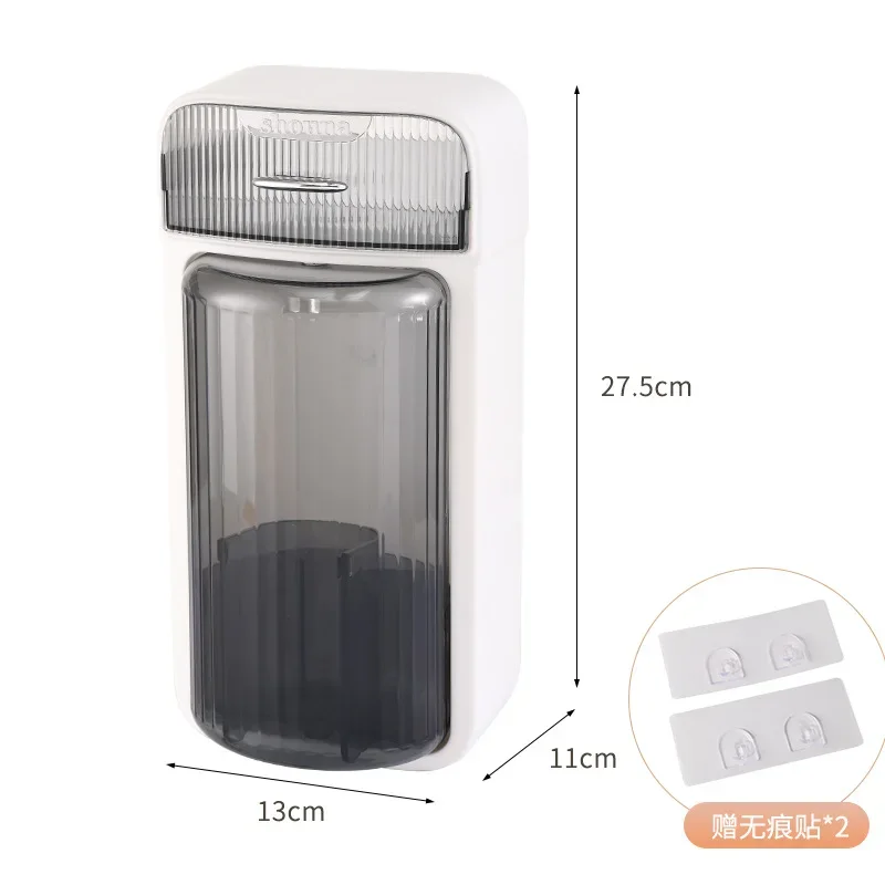Rotating makeup storage tube dressing table wall mounted storage box lipstick, eyebrow pencil dust-proof compartment shelf 6
