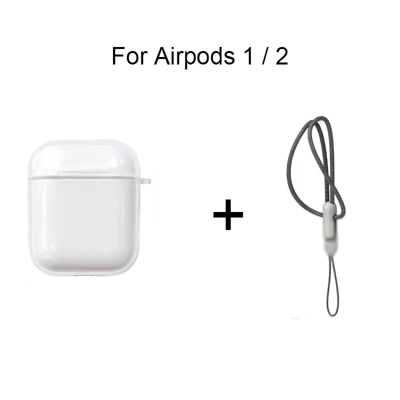 Transparent Shockproof Earphone Case with Lanyard Strap