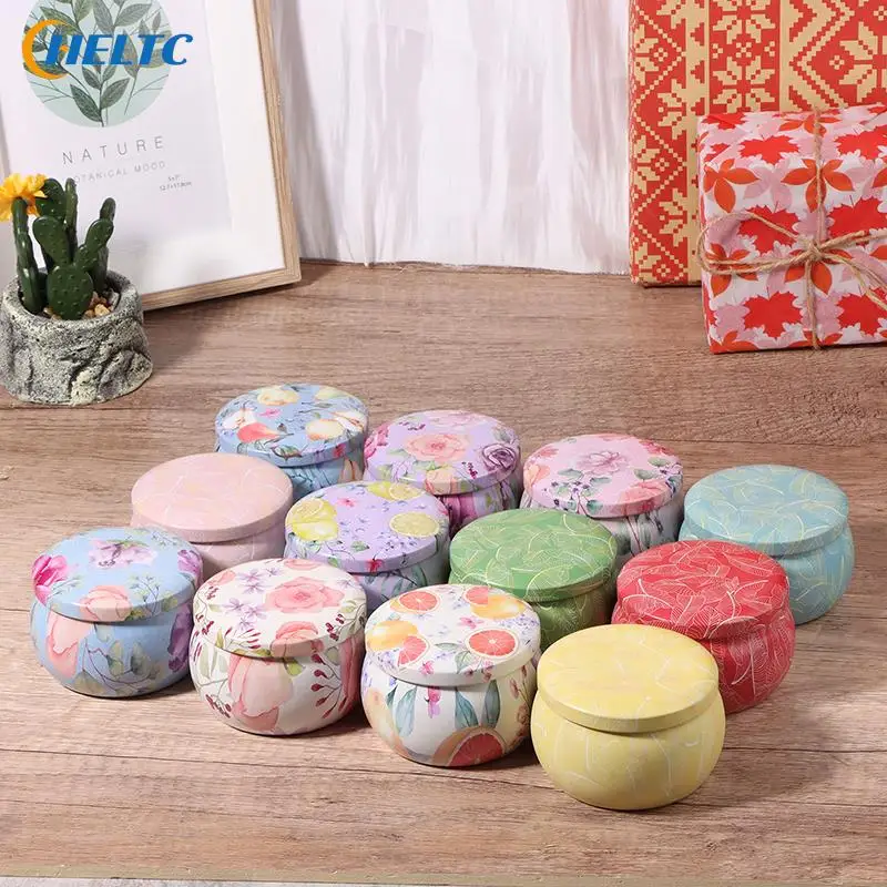 4OZ Tin Plate Sealed Jar Metal Candle Tin Jars Candy Box Rose Tea Pot Jewelry Storage Organizer Tinplate Christmas Packing Case