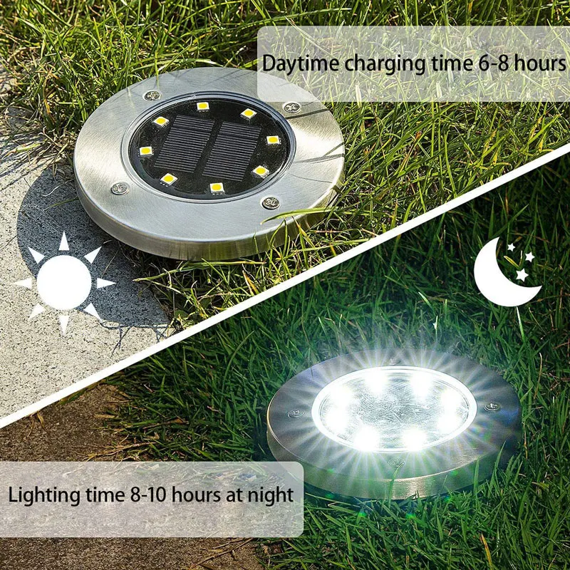 Solar LED Floor Lamp 4PCS for Lawn Decoration Garden Terrace Courtyard