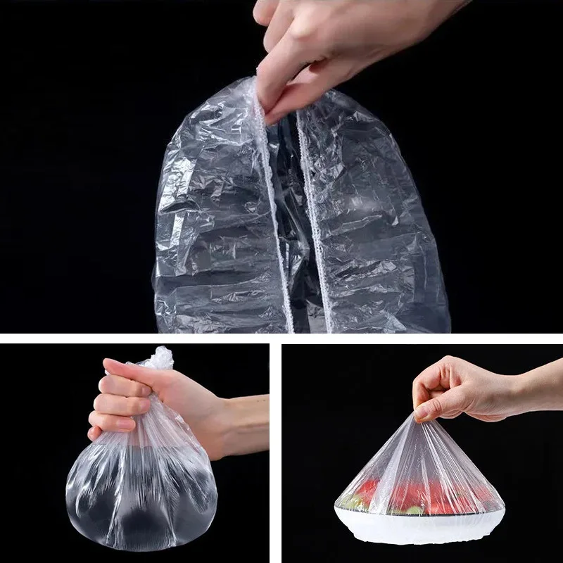 50/100/200/300Pcs Disposable Cling Film Cover Kitchen Fruit Plastic Fresh-Keeping For Food Bread Storage And Outdoor Picnics 5