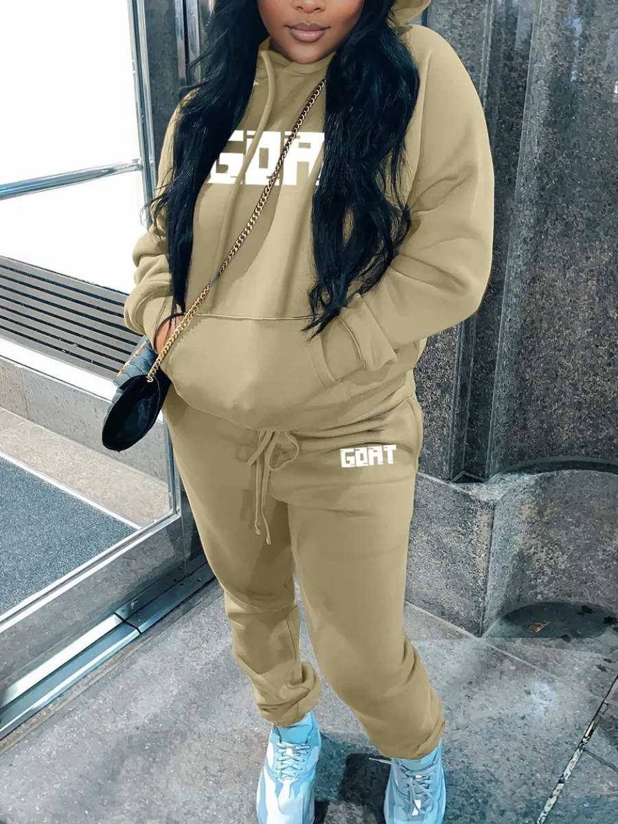 Sweatpants Piece Tracksuit Plus Size LW Plus Size Sets Letter