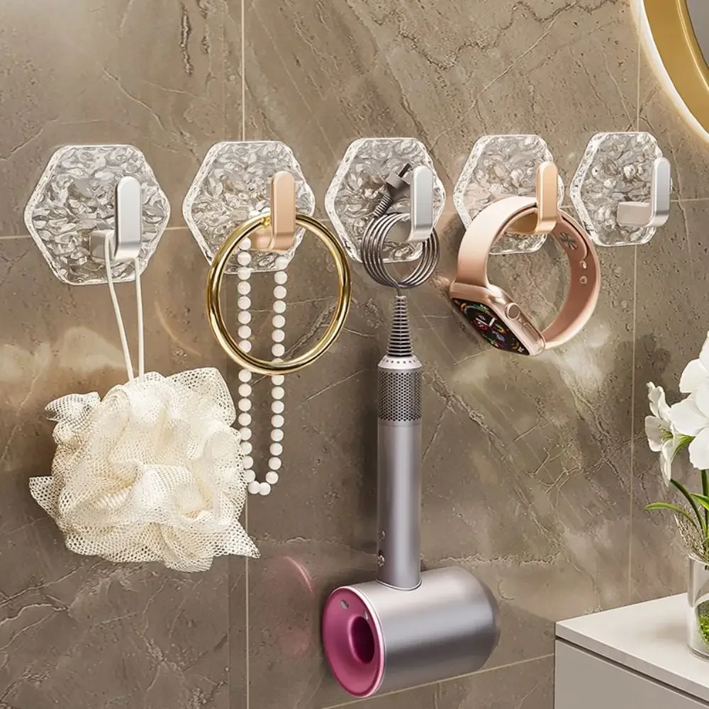 Transparent hook hanging on the wall, waterproof car key hook, non-porous wall-mounted hanger