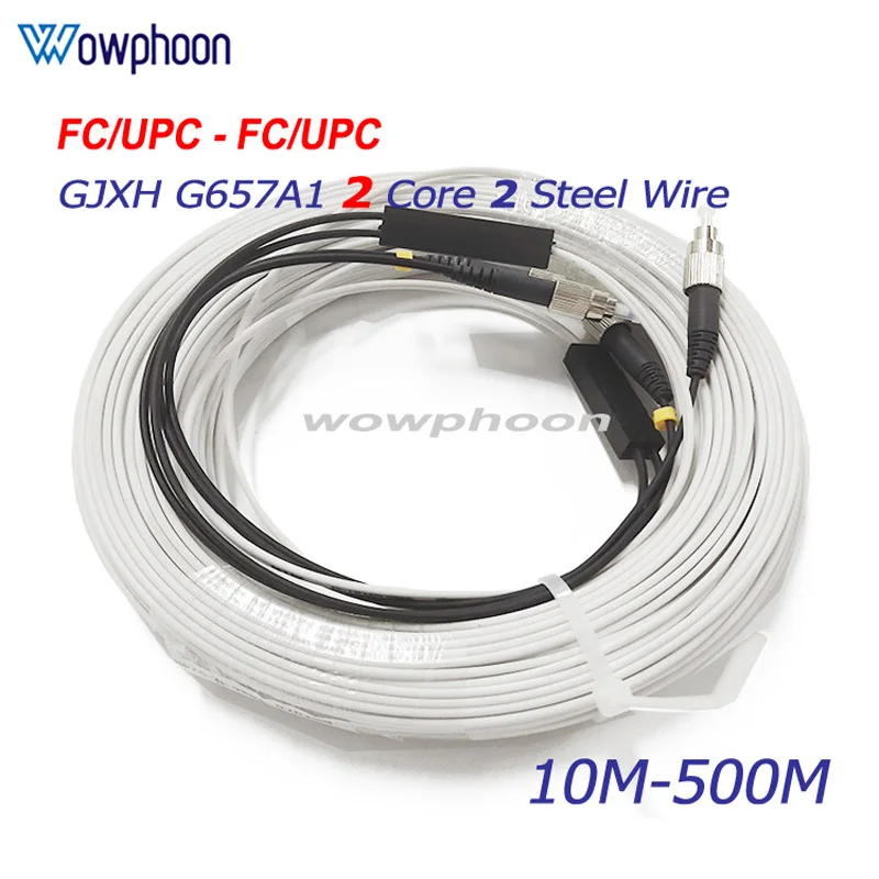 

500M 2 Steel 2 Core GJXH Indoor Outdoor Drop Fiber Optic Cable SC LC FC ST Single Mode Single Fiber Fiber Optic Patch Cord Cable