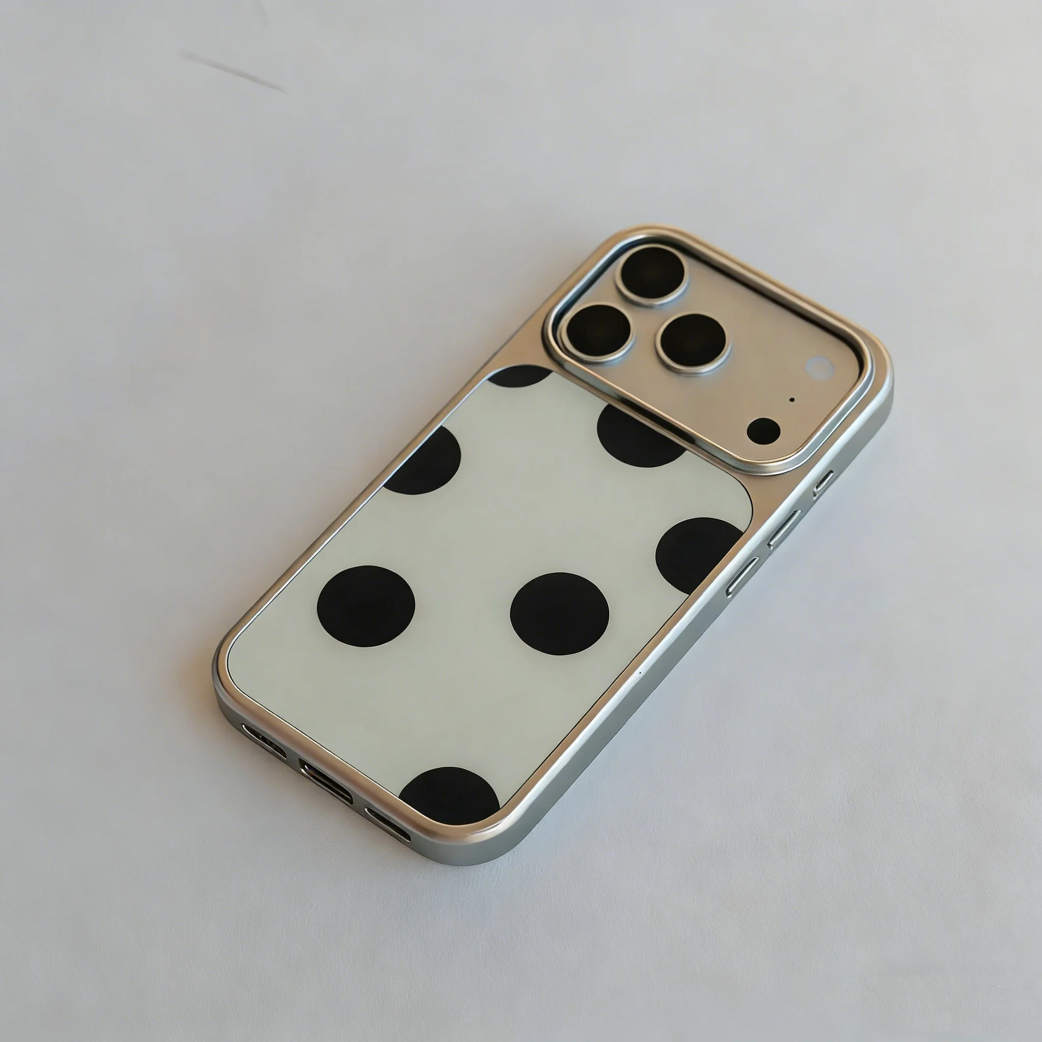 Luxuriöse Clmj Koreanische Retro Polka Dot Handyhülle für iPhone 17 16e 16 15 14 13 12 11 Air Pro Max X XSMAX Plus Swag Print Rückseite