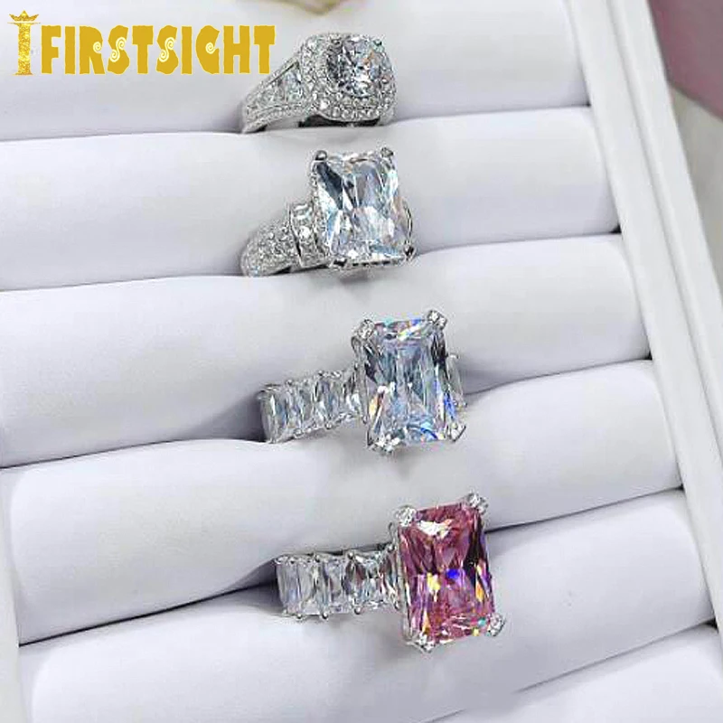  Fine Color Jewels Pink Cz Ring 4 ct Radiant Cut Ring