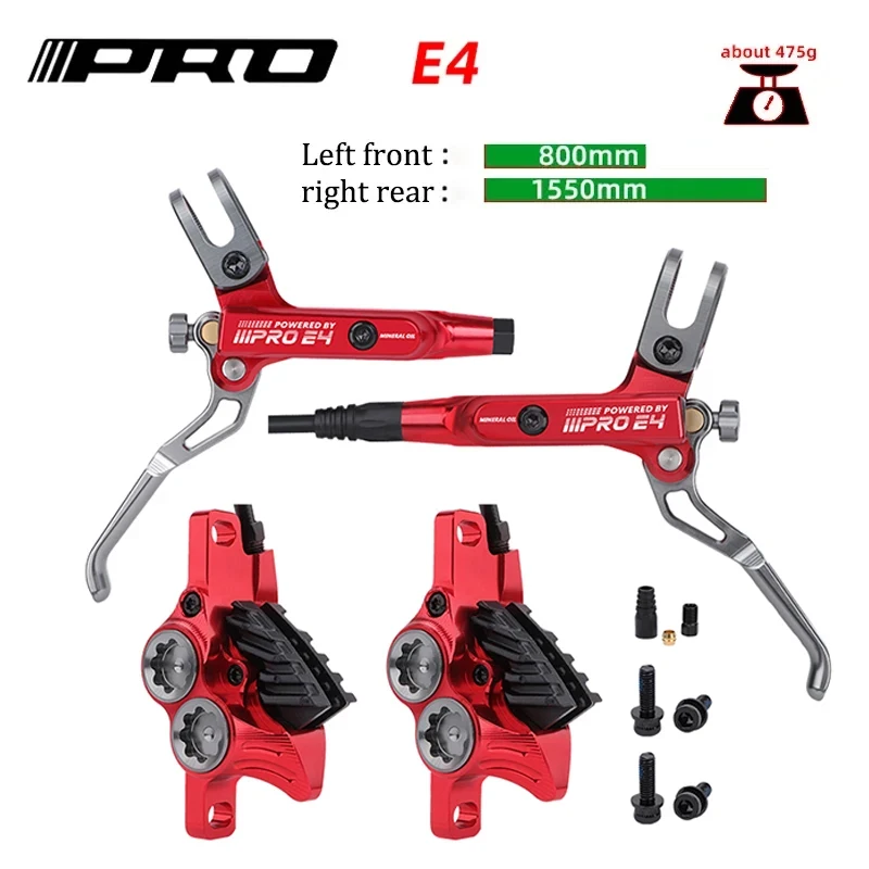Bicycle Hydraulic Disc Brake 4 Piston MTB Brake Caliper IIIPRO E4 Mountain Bike Brake Oil Pressure 800 1550mm Front Rear Brake I.473048255 - View #6