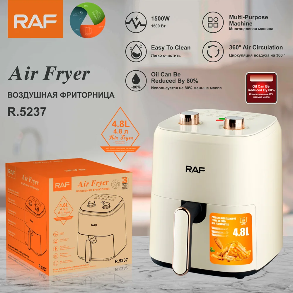 

4.8L Air Fryer , Oilless Cooker, Nonstick Basket, Easy To Clean, 12 Baking Modes,1500W Fully Automatic Smart Electric Fryer