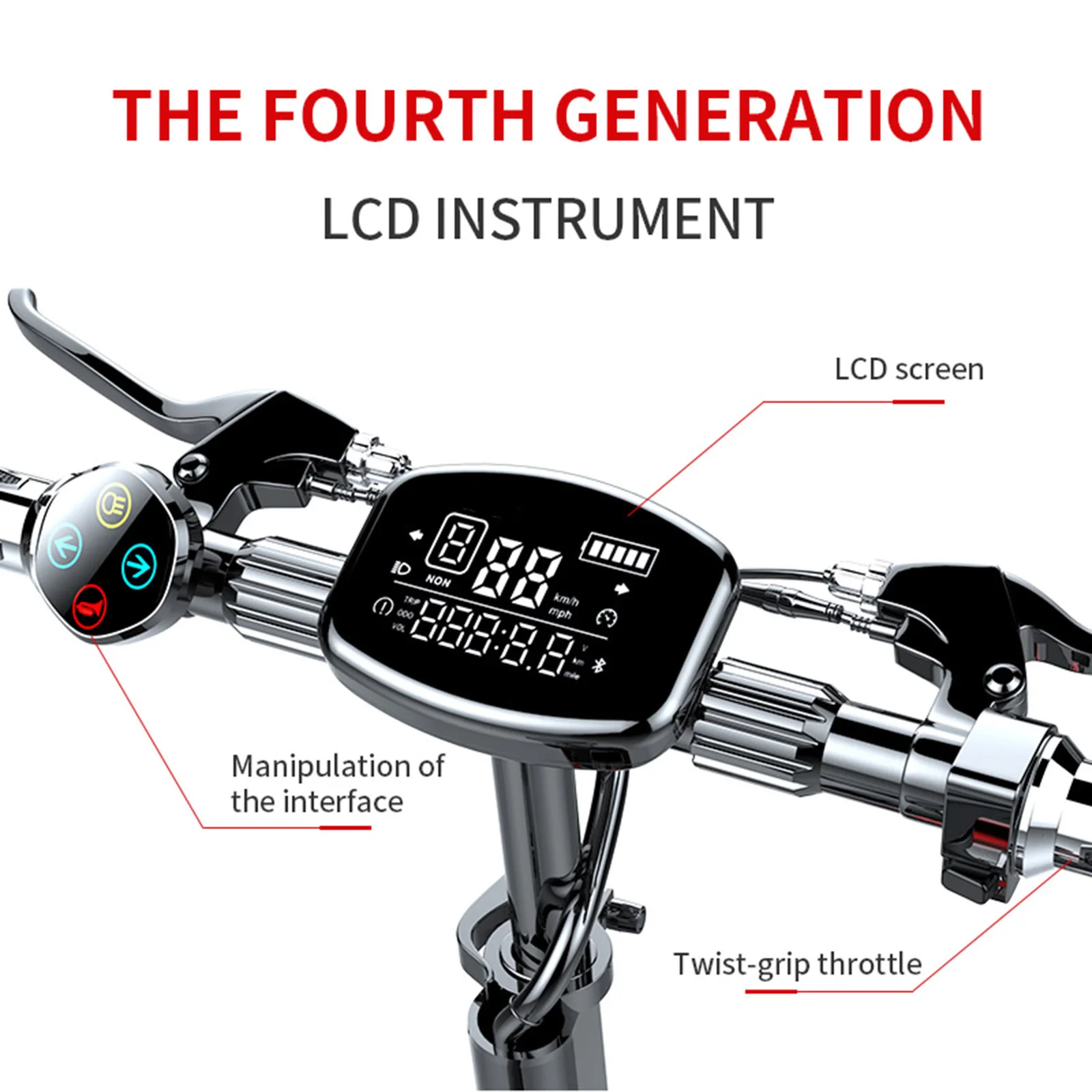 Artudatech 2000W Power Electric Scooter for adult With Seat LCD Display Screen Cruise Dual drive 12" tires