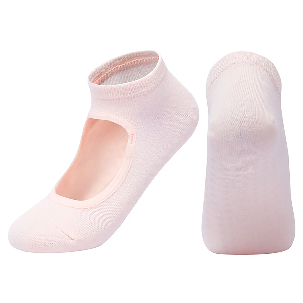 

Women Yoga Pilates Socks Cotton Anti-Slip Breathable Backless Yoga Socks Ankle Ladies Ballet Dance Sports Socks For Fitness Gym