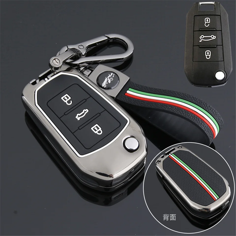 Custodia per chiave auto per Peugeot 207 3008 208 308 2008 307 508 5008 407 301 206 Citroen c1 c2 c3 c4 grand picasso c5 ds 3 5 Borsette Copertura -