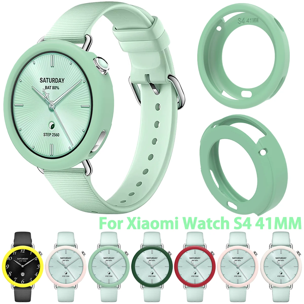 Enhanced Protective Silicone Case for Smartwatch 41mm, Soft TPU Full Body Cover with Hollow Design