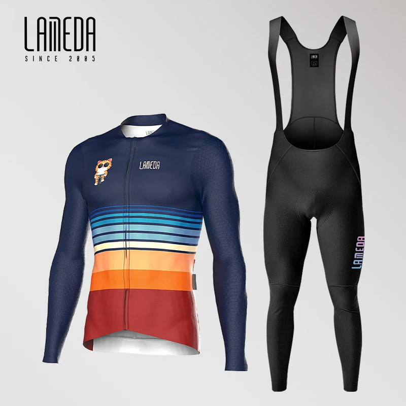 

LAMEDA Professional Cycling Jersey Suit For Men Spring Autumn Long Sleeves Bicycle Sweatshirt Quick Drying Top Road Bike Clothes