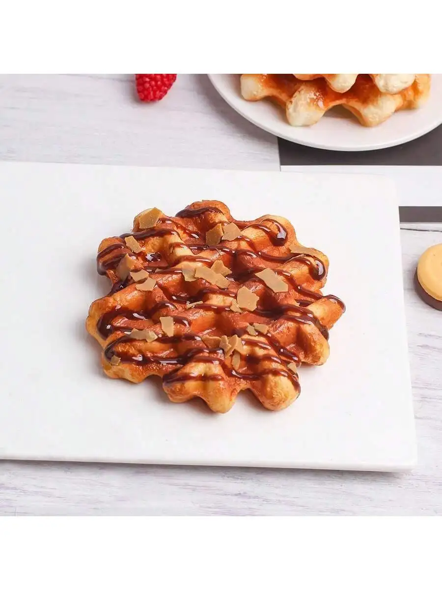 Gourmet Waffle Display Prop for Culinary Presentation and Photography