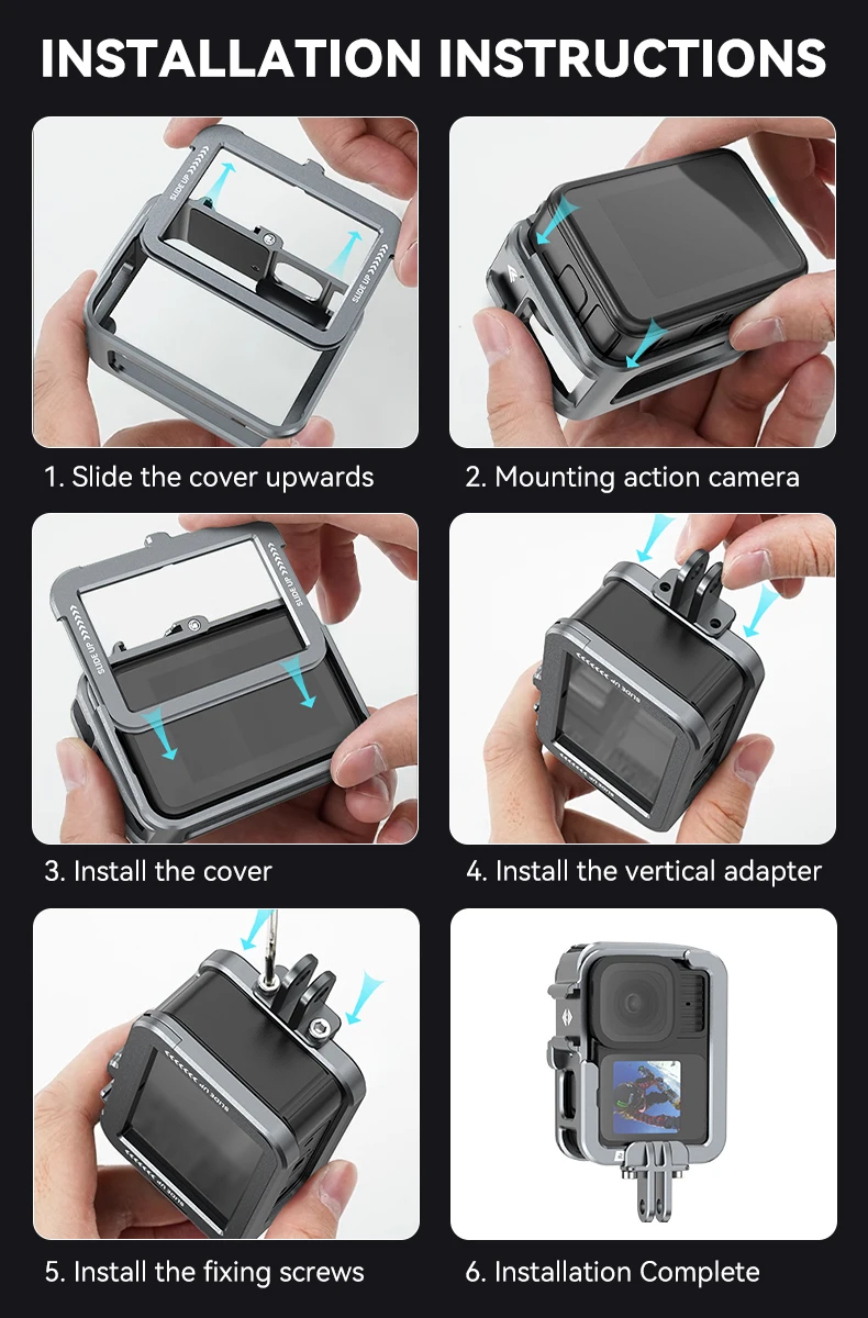 Aluminium Alloy Frame Case For Hero 9 10 11 12 13 Vertical shot Low Weight Prot