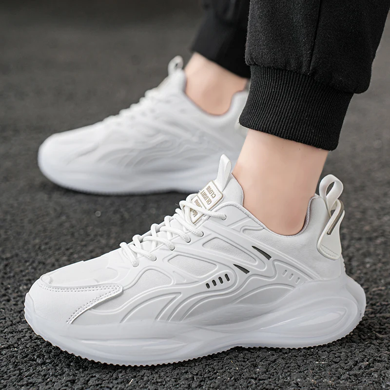 Comfortable and Stylish Men's Casual Sneakers - Solid Color, Round Toe Design, Lightweight Fabric Upper, Non-Slip and Wear-Resistant Sole, Breathable Fabric Insole, Suitable for Outdoor Running and Everyday Wear -