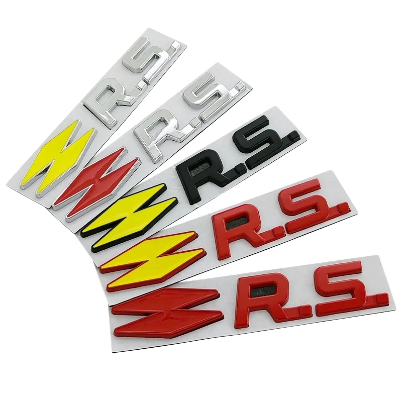 3d Metall rs Logo Auto Styling Buchstaben Heck Kofferraum Emblem Abzeichen  Aufkleber für Renault Sport Megane 3 mk4 Clio 4 rs Aufkleber Zubehör