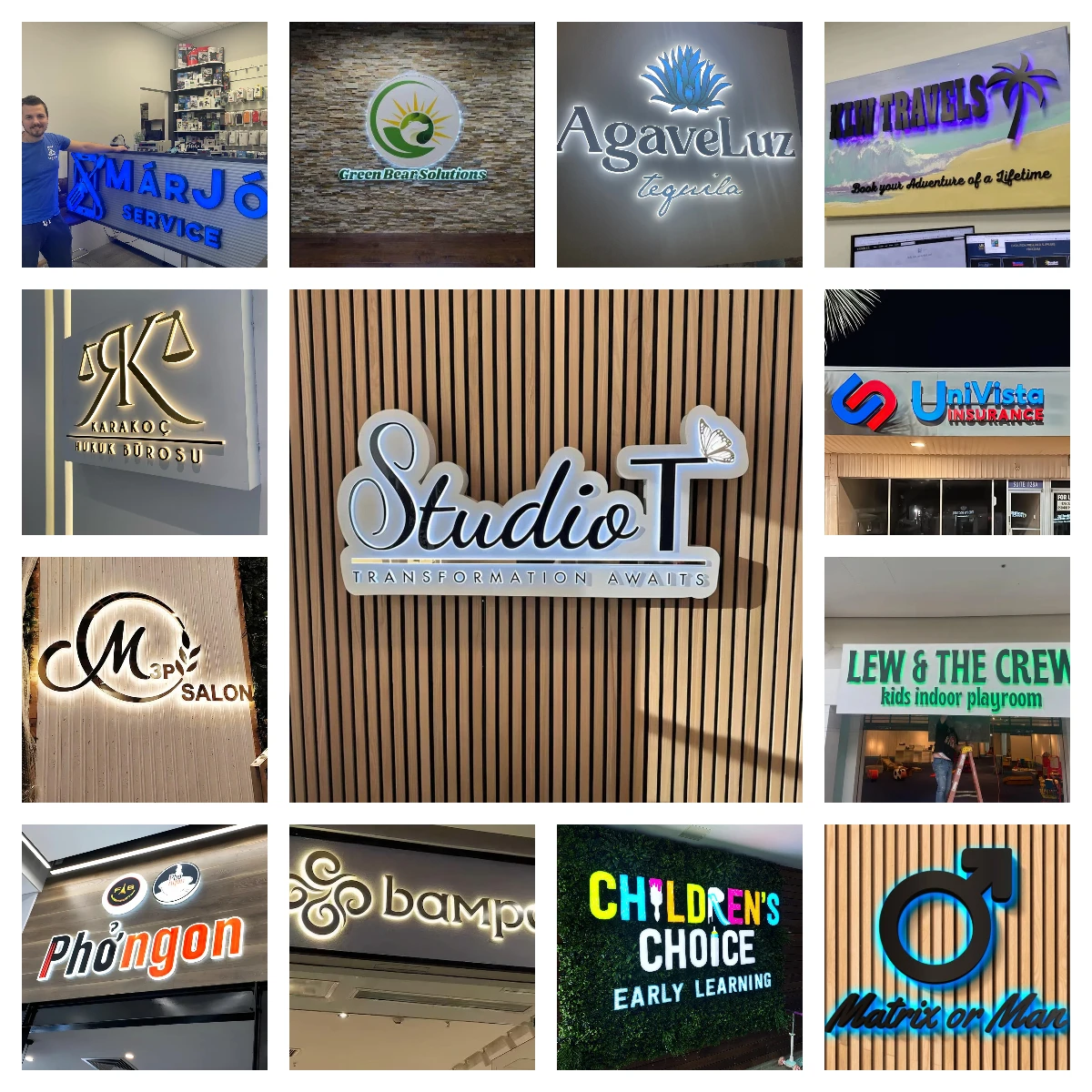 Metal Backlit Signs 3D illuminated Letters For Wall Business Salon Storefront Reception Office Outdoor Wall Decor
