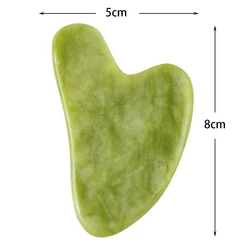 Natural Jade Gua Sha Facial Beauty Scraping Massage Tool for Firm Skin Care and Relaxation (ArmyGreen)