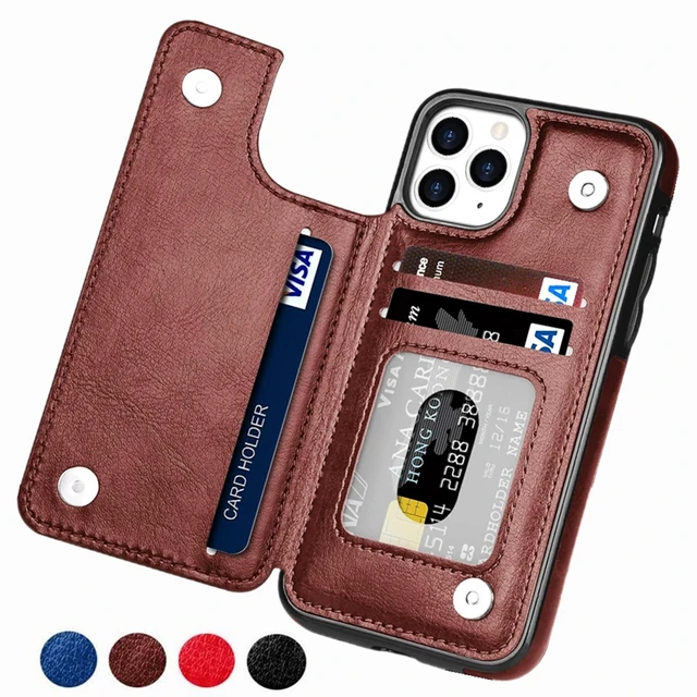 Coque PU Leather Wallet Ring Holder for IPhone 14 13 12 Mini 11 Pro XS MAX  XR 8 7 Plus SE Case, A, For iPhone 12 Pro : : Electronics