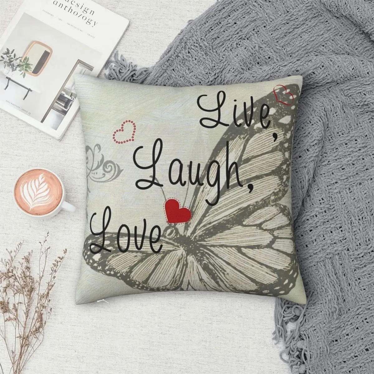 

LIVE LAUGH LOVE Pillowcase Polyester Pillows Cover Cushion Comfort Throw Pillow Sofa Decorative Cushions Used for Home Bedroom