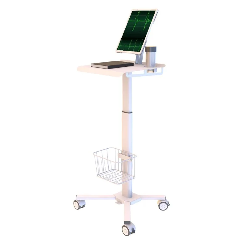 

Height Adjustable Medical Rolling Trolley Custom Computer Laptop Tablet Cart For Hospital