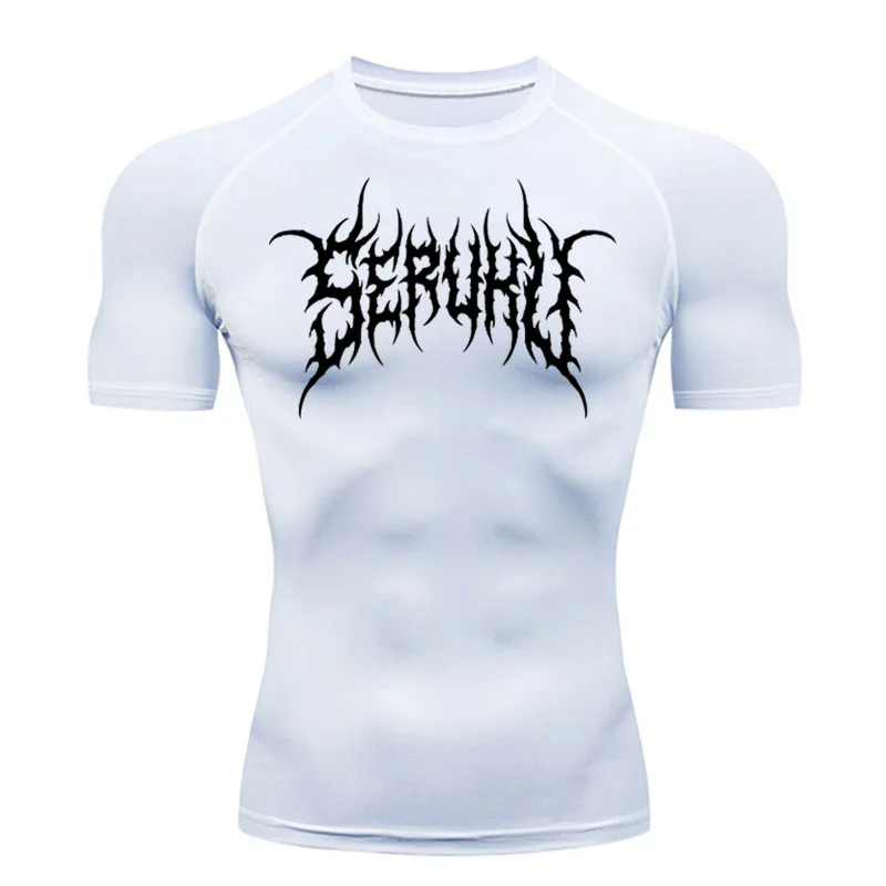 Compression Sports Shirt Short Sleeve Men Fitness T-Shirt Summer Running Quick Drying Top Gym Workout Bodybuilding