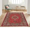 Retro Red Persian Carpet Abstract Ornament Rug Red Turkish Rugs Oriental Bohemian Rug for Living Room Bedroom Non Slip Floor Mat 3