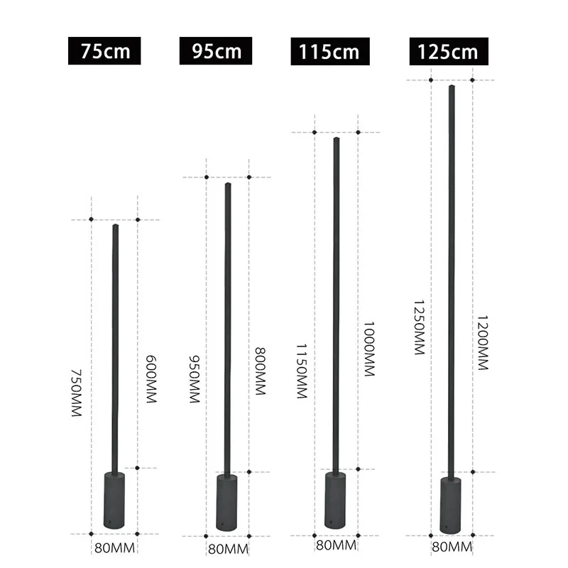야외 LED 긴 Lwan 조명 방수 AC85-265, 안뜰 빌라 조명용 스틸 램프, IP65, 6W, 8W, 10W, 12W, 1250mm, 신제품