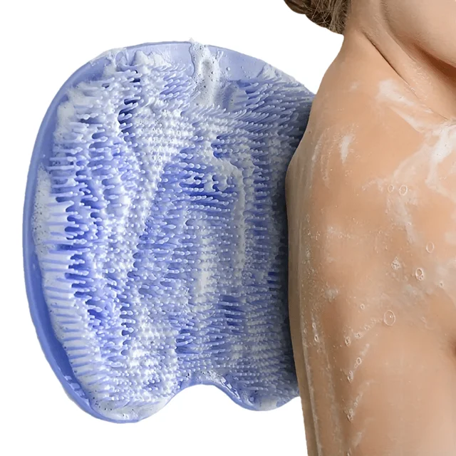 1pc Anti-Slip Shower Foot Scrubber Massager - Exfoliating Pads to Promote Blood Circulation, Bathroom Accessories 2
