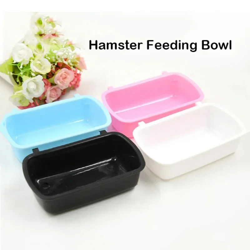 Hamster Water Feeder Hangable Plastic Hamster Squirrel Food Feeder Small Pets Water Drinking Bowl Food Bowl Hamster Cage Accessories