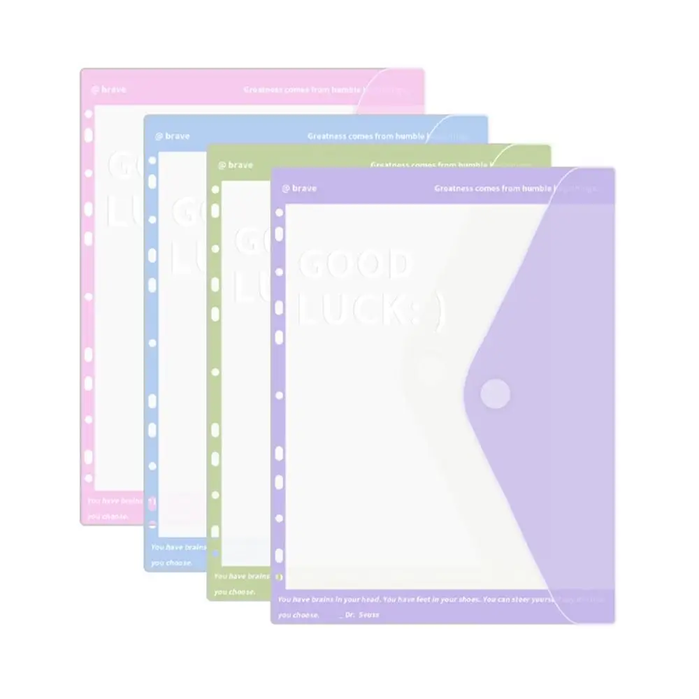 Simple Loose Leaf A4 File Folder 11-Hole Students Stationery Exam Paper Storage Bag Transparent Data Book Back To School Gift - 5