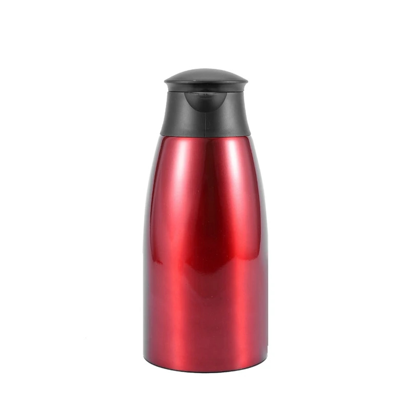 

2X Red 304 Stainless Steel 2L Thermal Flask Vacuum Insulated Water Pot Coffee Tea Milk Jug Thermal Pitcher For Home