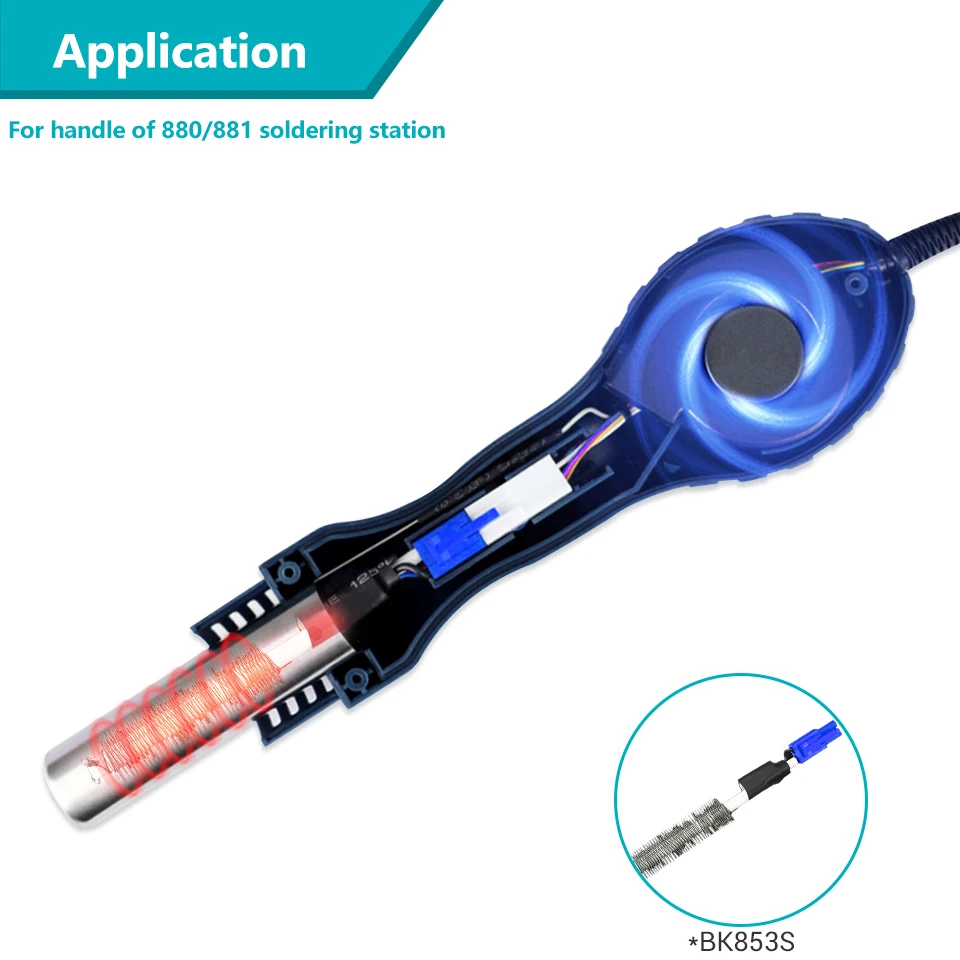 Bakon BK853s Heating Element For Rework Soldering Station BK880 BK881 Hot Air Gun Handle Heating Core 110V 220V 2