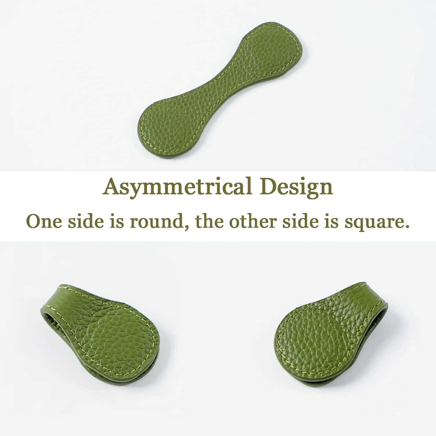 Moterm Pebbled Grain Leather New Style Asymmetric Magnetic Clip Durable Planner Accessory Strong Magnetic Clip Bookmark 3