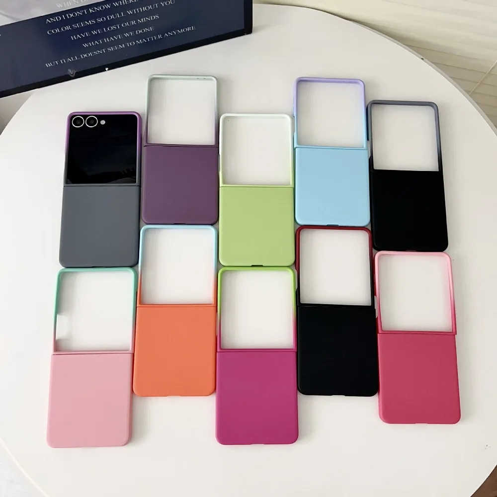 Gradient Color Phone Case with Large Window Protection - PC Skin Feel Cover