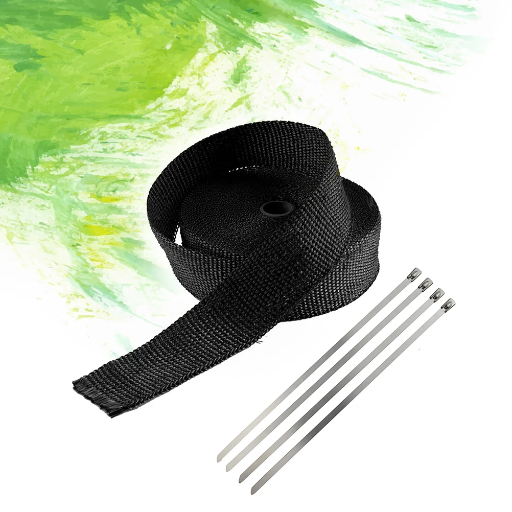 

Exhaust Heat Motorbike Insulated Tape Wound Downpipe Shield Plantain Cloth