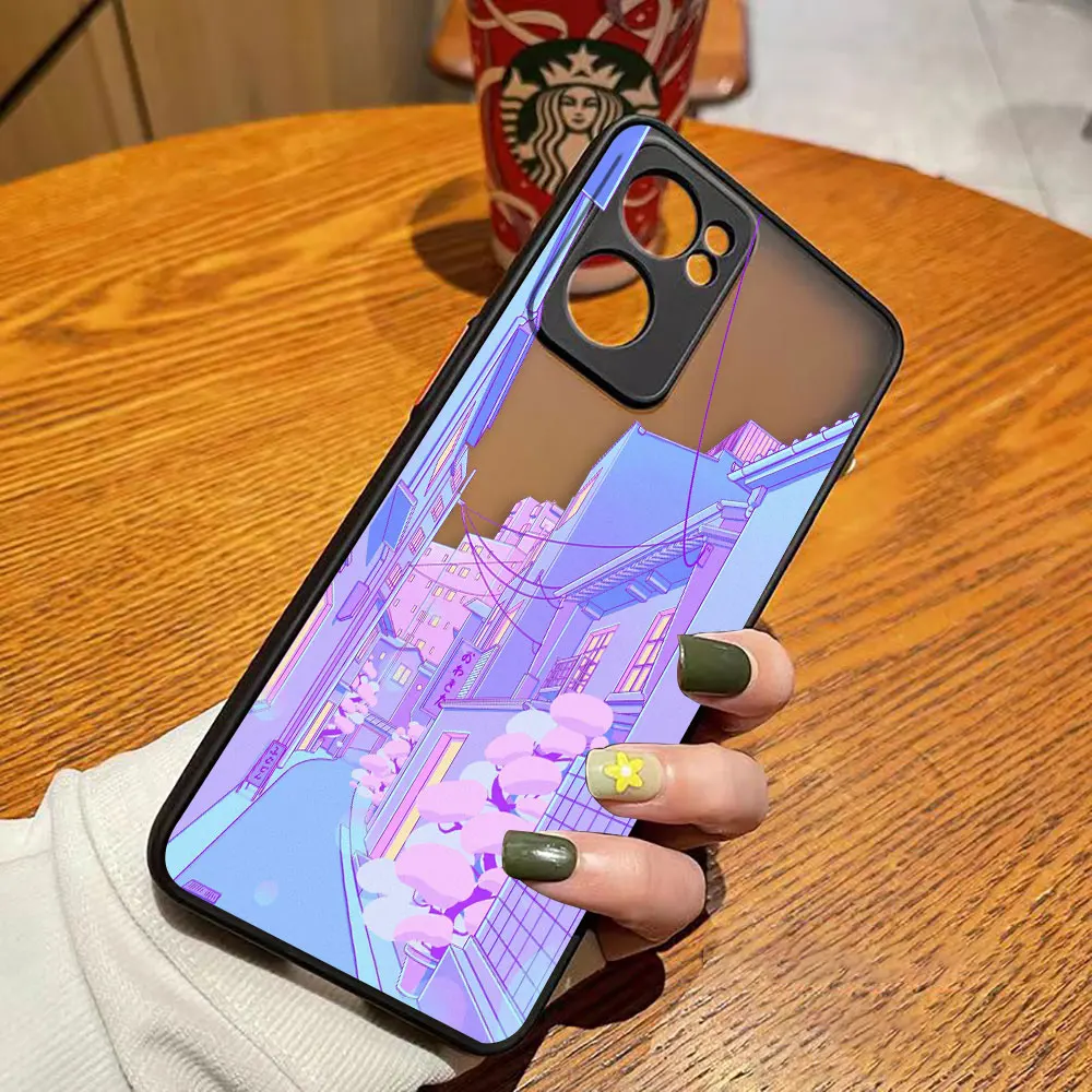 thumbnail image 1 of Matte Phone Case for OPPO RENO 8 8T 7Z 7 6Z 6 5 4 3 PRO PLUS 4G 5G Case Funda Shell Japanese Anime Hand-Painted House Landscape, 1 of 5