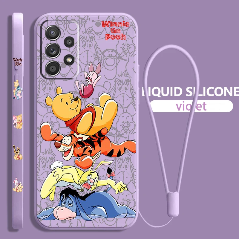 

Anime Winnie The Pooh For Samsung Galaxy A73 A54 A34 A53 A33 A52 A32 A22 A71 A51 A21S 4G 5G Liquid Left Rope Phone Case Fundas