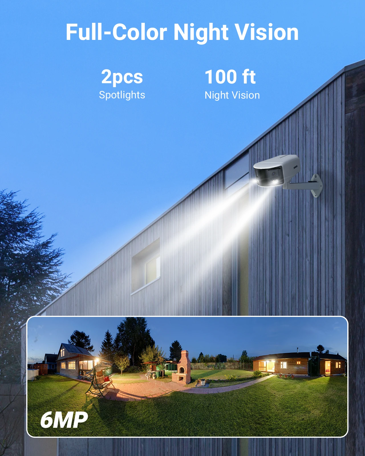 Security Camera Annke 180&deg; Panoramic 265+ 6MP Dual Lens 2.8MM IP Camera POE CCTV Video Surveillance Outdoor Audio Warning Alarm security camera