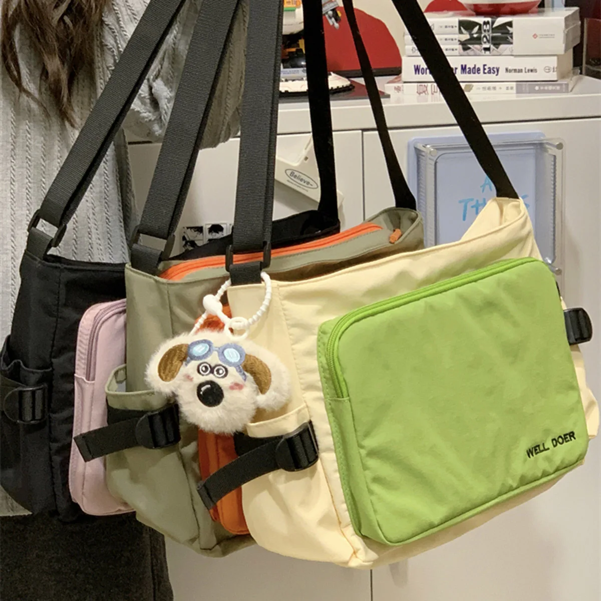 Crossbody Bag for Girls, Trendy Messenger Bag for Middle School Students, Shoulder Bag for Teenagers and High School Students, Tutoring Bag, Art Bag for Elementary School Students