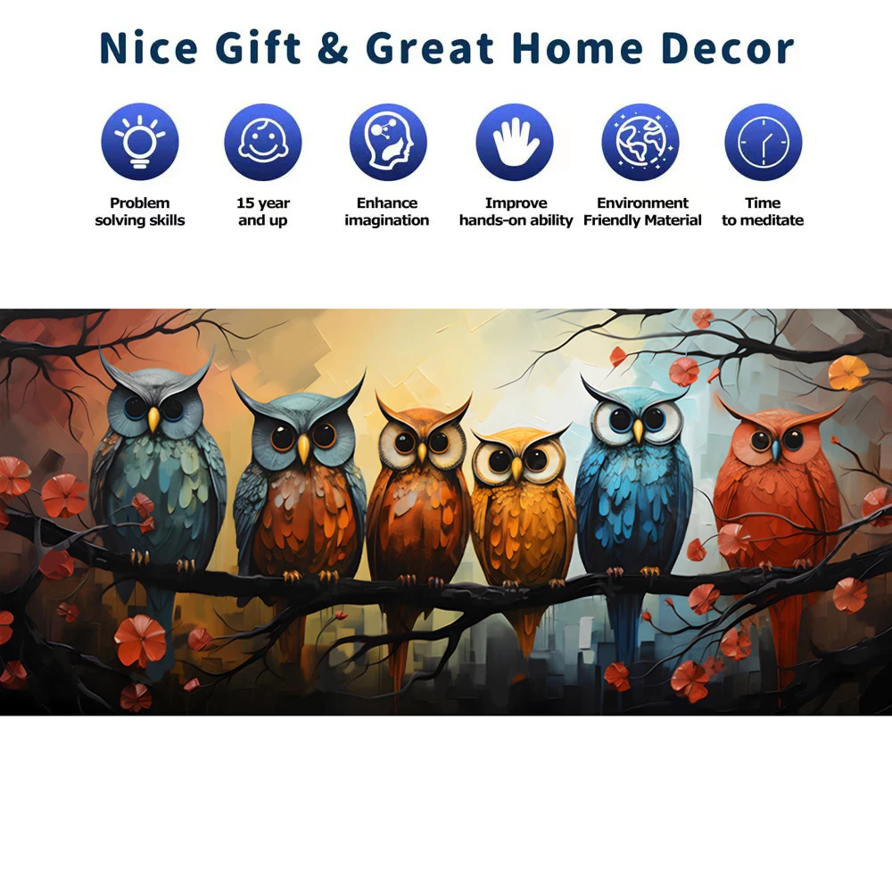 Owl Family ooden Puzzle, Uniquely Irregular Animal Shaped Wooden Jigsaw Puzzles - A Creative Gift For Teenagers & Adults! 5