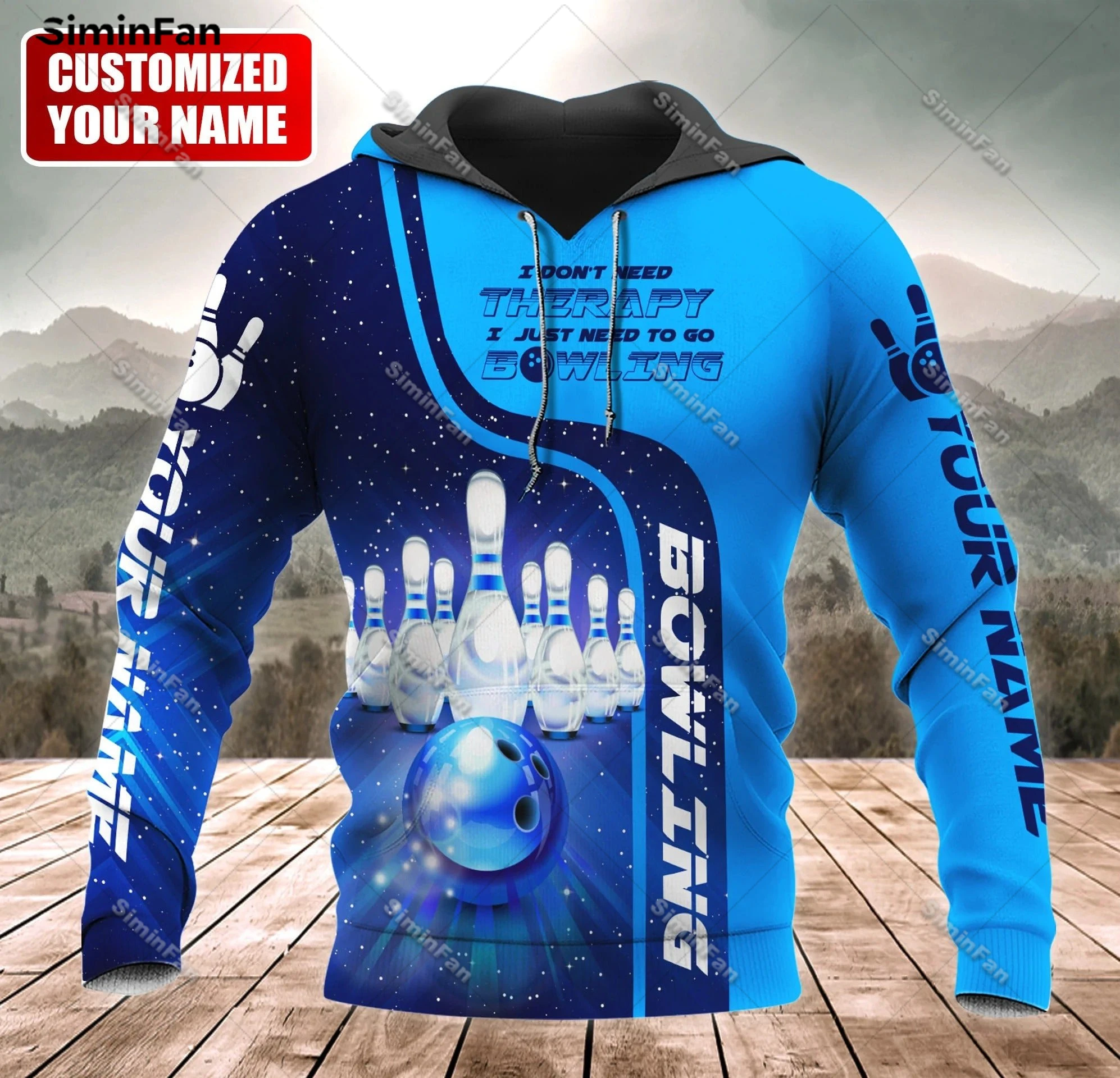 

Custom Name Blue Bowling 3D All Over Printed Hoodie Mens Hooded Pullover Jacket Coat Sweatshirt Unisex Shirts Outwear Female Top