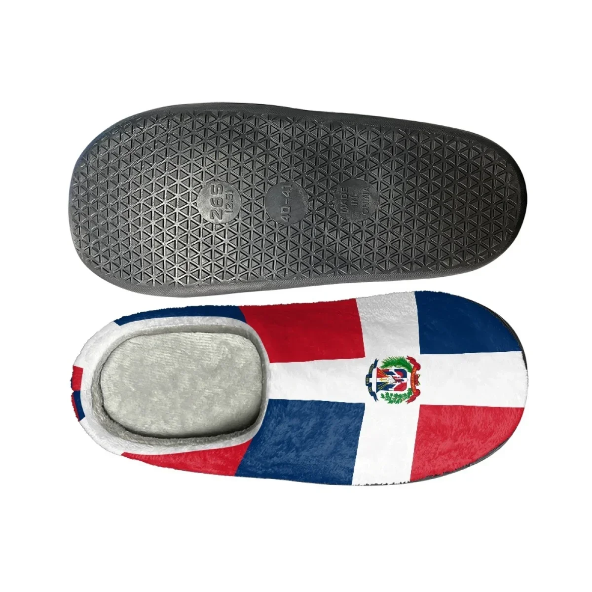 Winter Women Cotton Slippers Dominican Republic Flag Household Indoor Warm Slides Non-Slip Home Couple Footwear Print On Demand