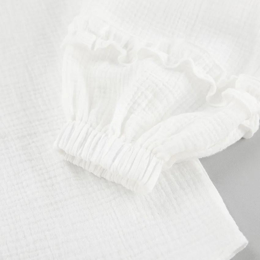 Camisas blancas holgadas con volantes para mujer, manga larga, elegantes, a la moda, otoño, lisas, informales, prendas de vestir exteriores, camisas para mujer, abrigos, novedad de verano