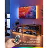 TV Stand with Power Outlets and LED Lights, for TVs up to 75 Inches, Entertainment Center with Open Storage Shelves, TV Table 2