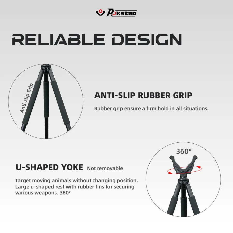 Vector Optics Shooting Stick V Mount Detachable and Can Freely Spin 360 Connect To RokStad Shooting Gun Rest detachable tripod