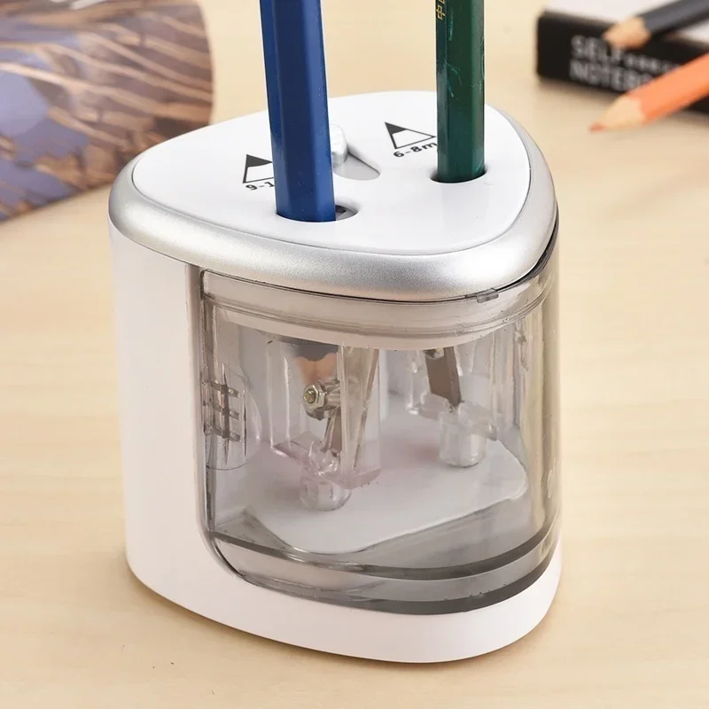 Battery Operated Electric Pencil Sharpener W/2 Holes 6-8mm and 9-12mm Auto-Stop School Supplies Korean Stationery pencil sharpener